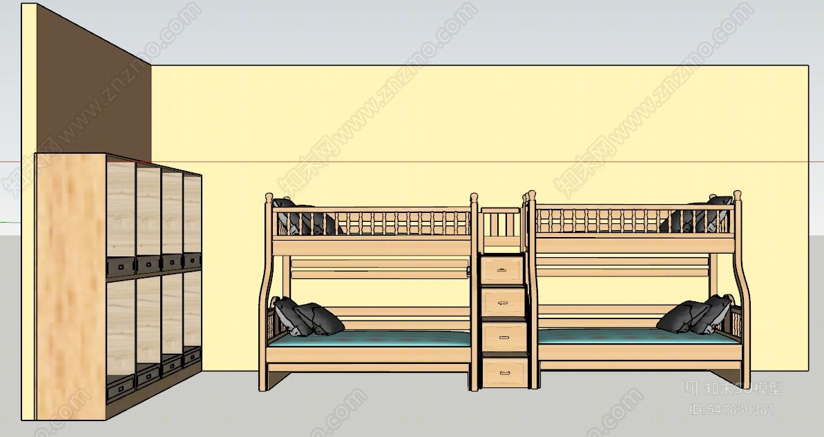 学生衣柜SU模型下载【ID:541830381】