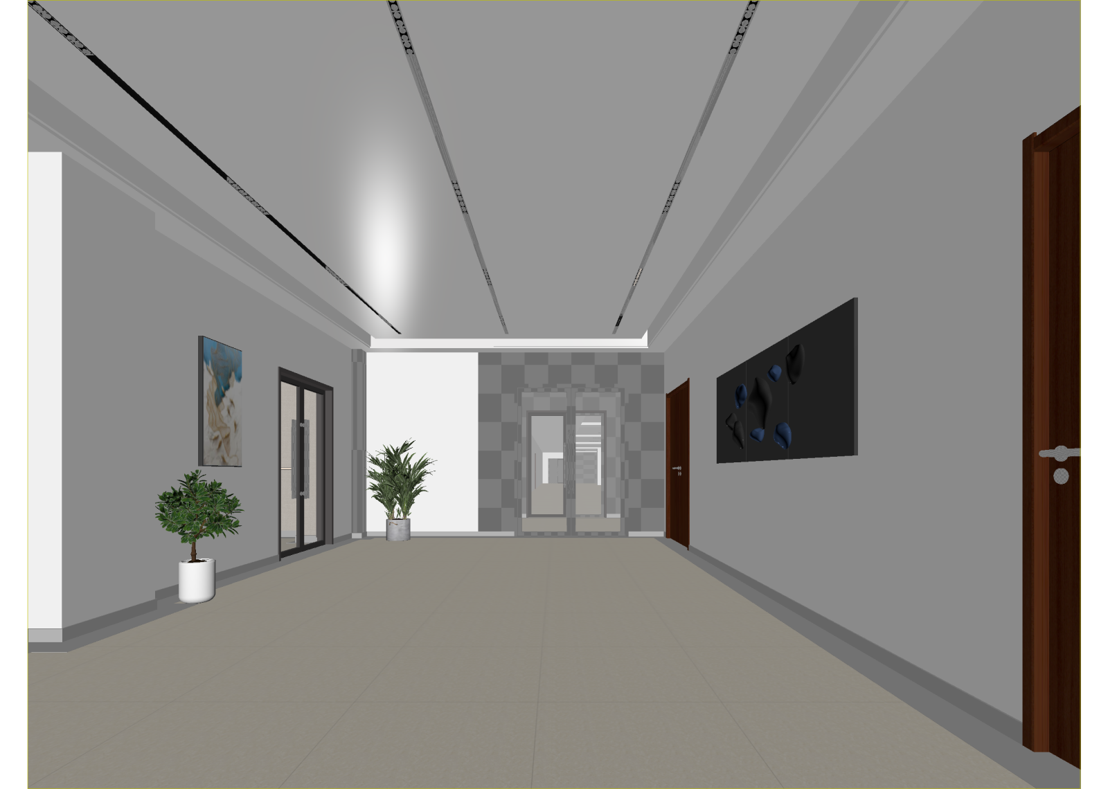 现代走廊3D模型下载【ID:1214626332】