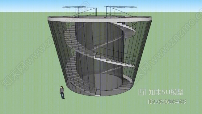 楼梯螺旋线SU模型下载【ID:935693403】