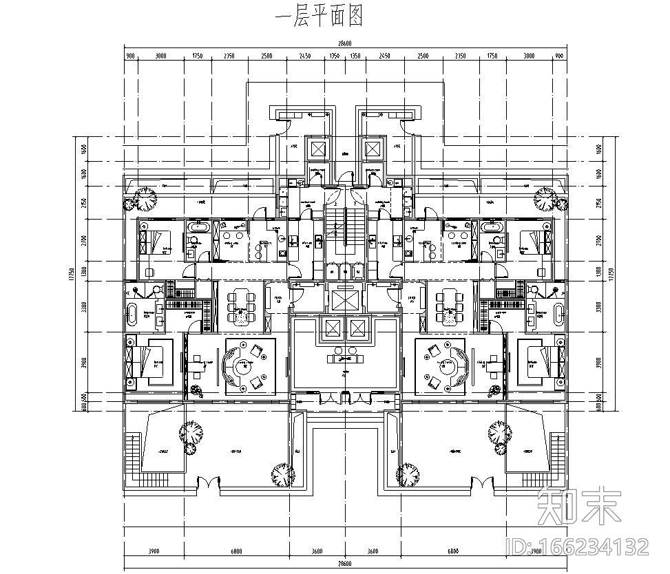 多层洋房170户型平面图施工图下载【ID:166234132】