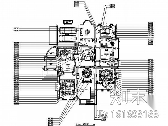 [上海]欧式豪华别墅s24施工图（含实景）cad施工图下载【ID:161693183】