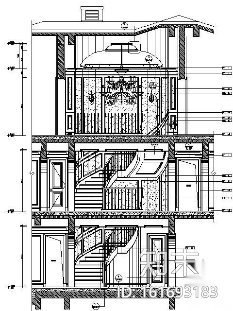 [上海]欧式豪华别墅s24施工图（含实景）cad施工图下载【ID:161693183】