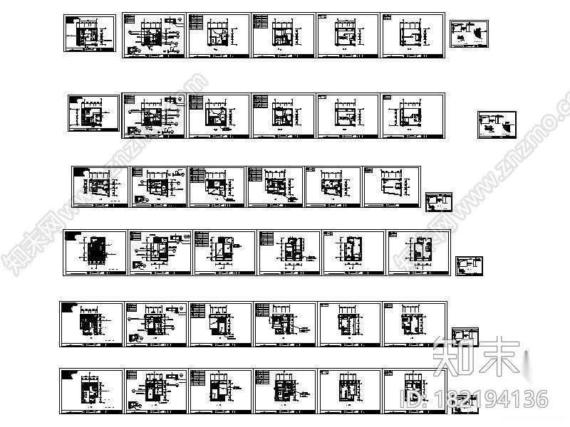 房地产精装小户型跃层图施工图下载【ID:182194136】