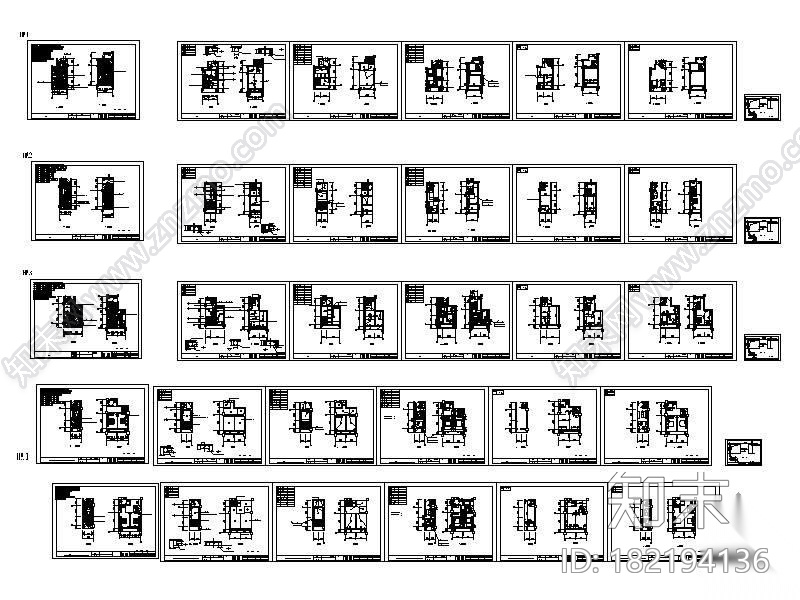 房地产精装小户型跃层图施工图下载【ID:182194136】