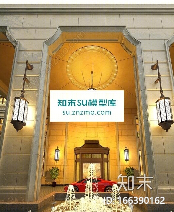 雅戈尔长风8号别墅建筑会所新古典天华SU模型下载【ID:166390162】