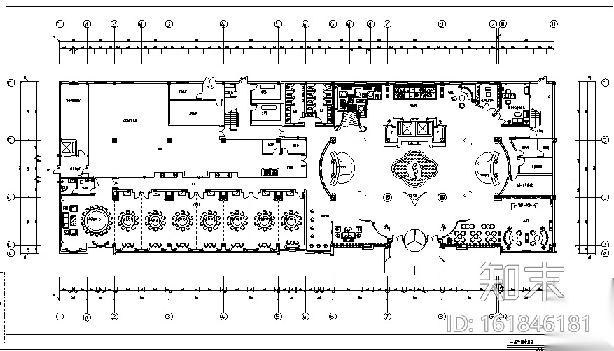 花园酒店项目全套施工图（附效果图+材料表）cad施工图下载【ID:161846181】