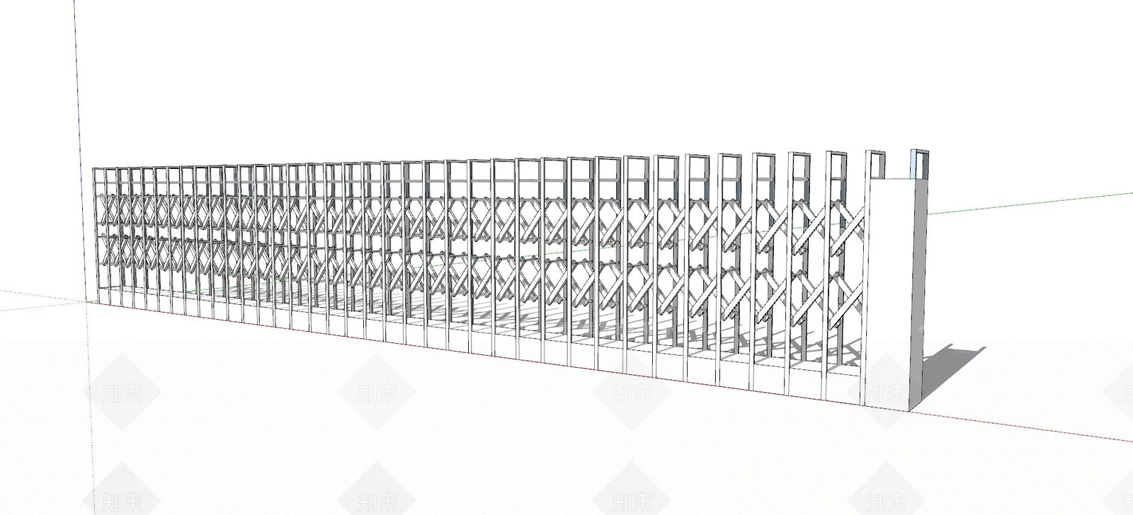 电动伸缩门SU模型下载【ID:182002299】