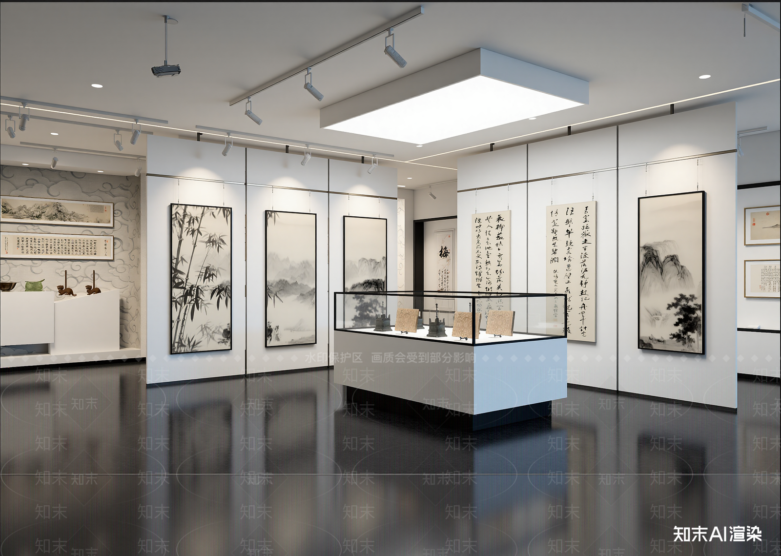 现代艺术展厅3D模型下载【ID:1215066609】