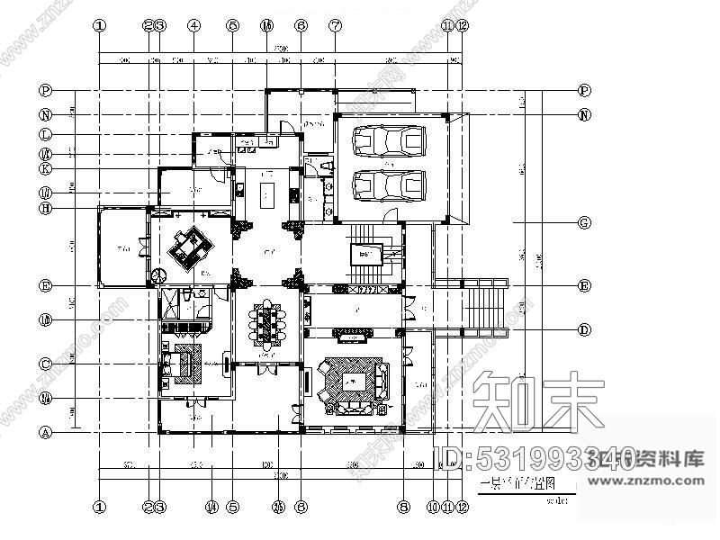 施工图某三层欧式风格别墅装修施工图cad施工图下载【ID:531993340】