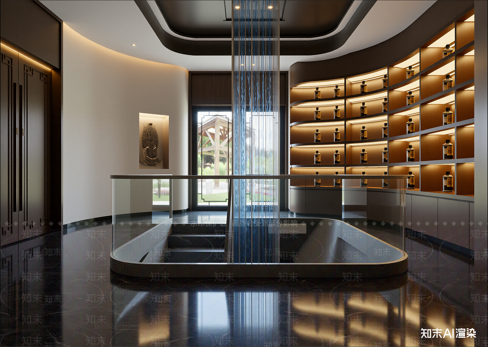 新中式酒店大堂3D模型下载【ID:1214743861】