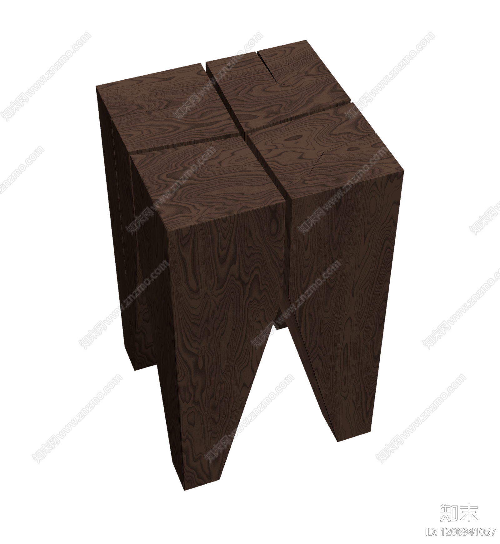 木纹造型凳3D模型下载【ID:1206941057】