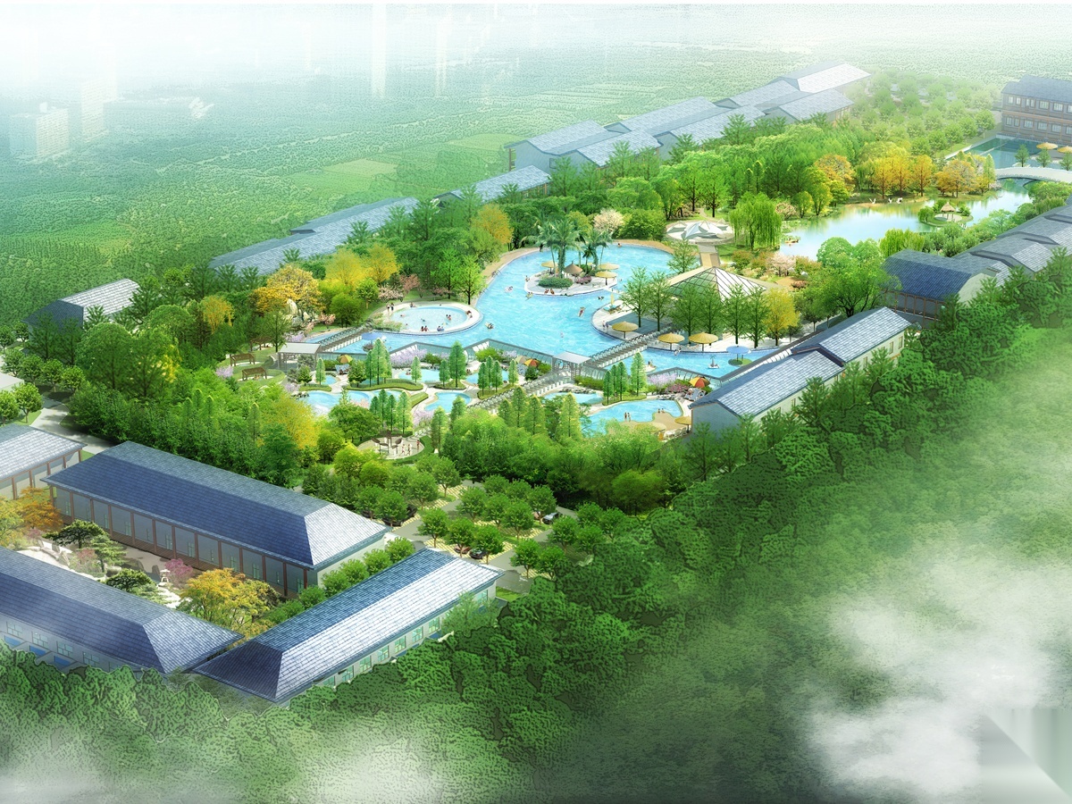 [北京]古典园林风格温泉度假生态园景观方案施工图下载【ID:161017193】