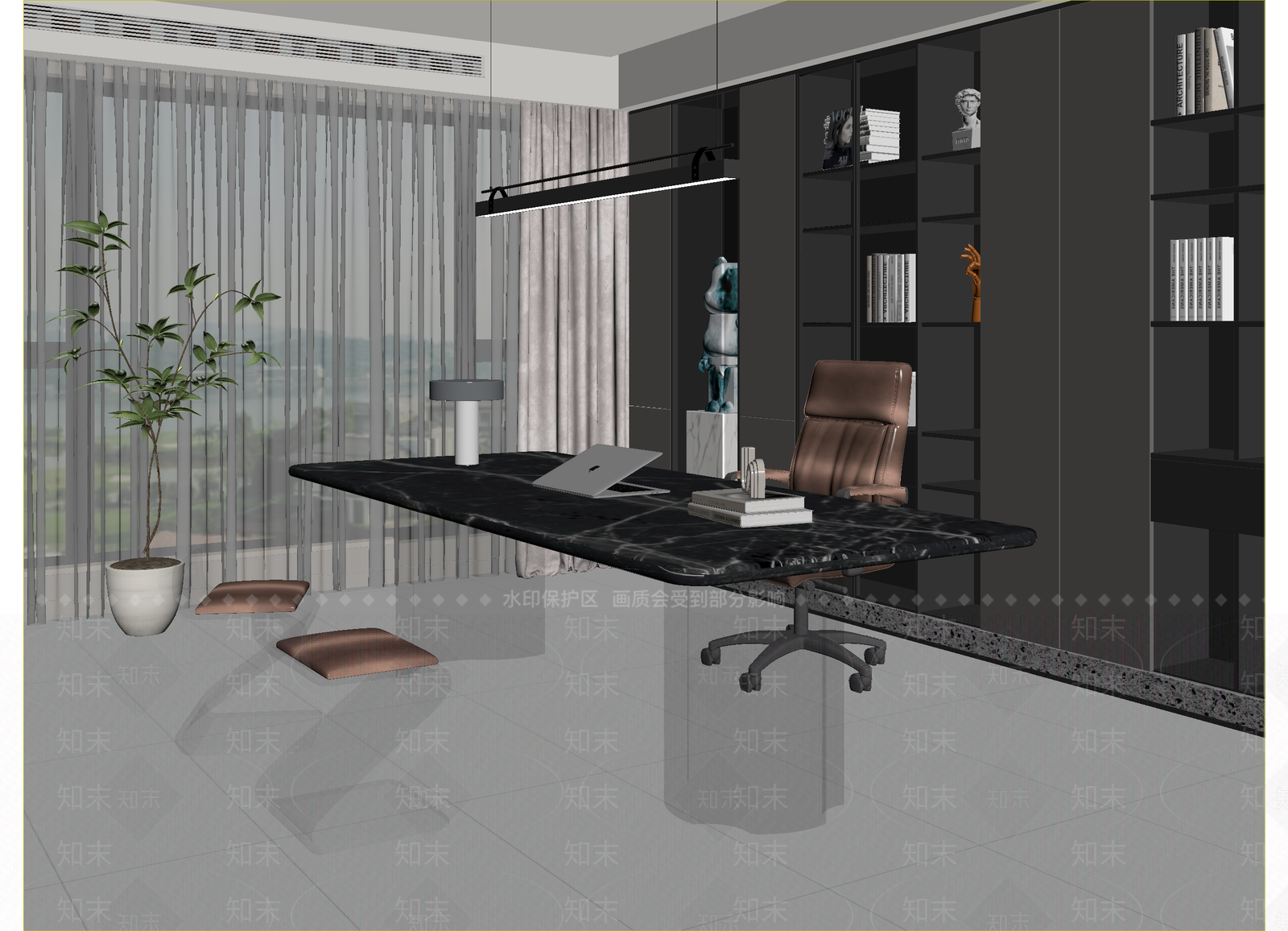 现代经理办公室3D模型下载【ID:1214752201】
