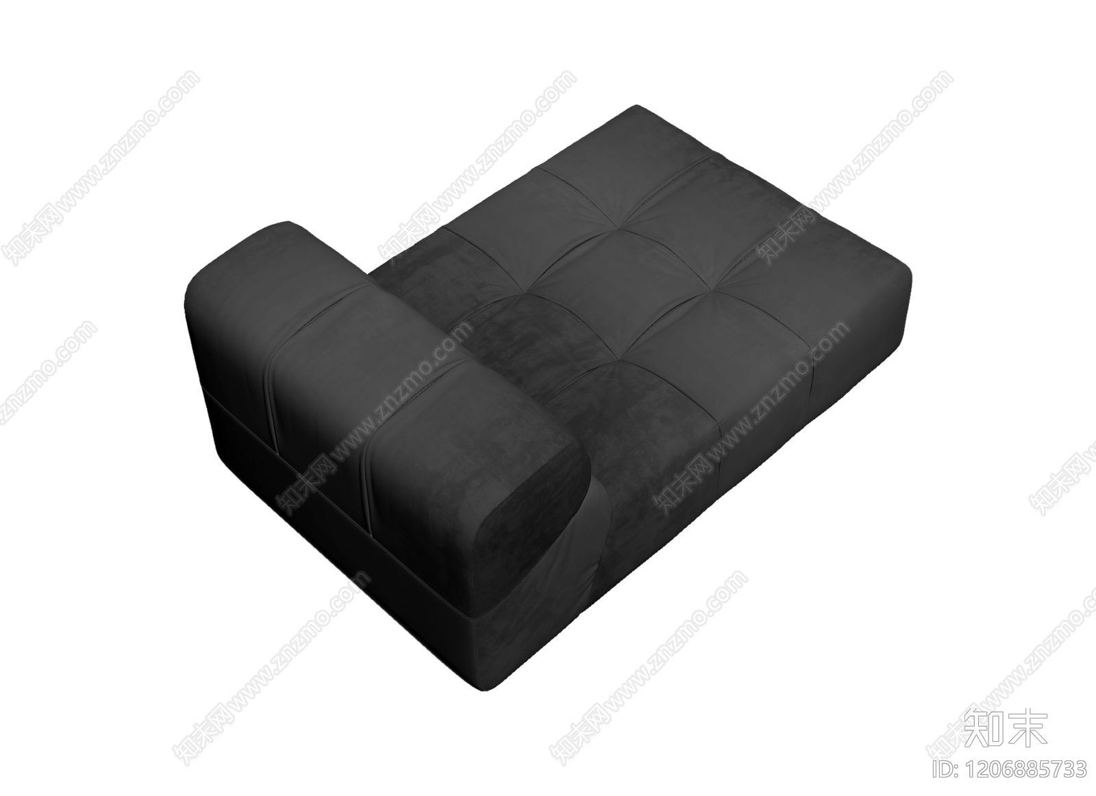 黑色模块化沙发3D模型下载【ID:1206885733】