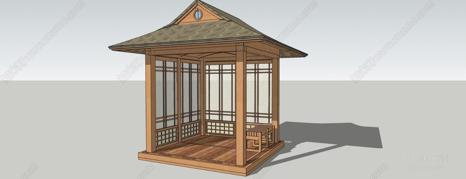 日式庭院特色亭子SU模型下载【ID:443754832】