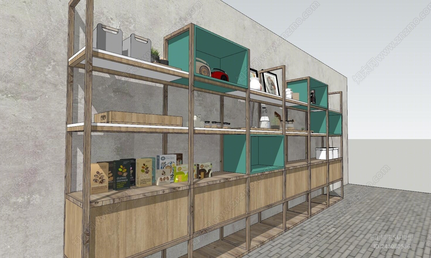 现代风格咖啡厅展示架SU模型下载【ID:243080536】