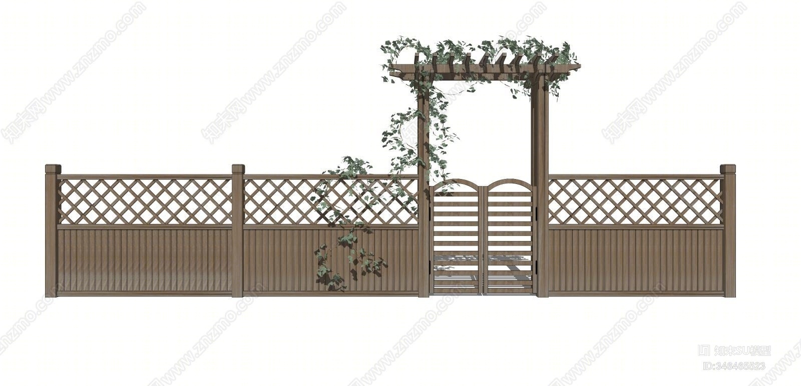 中式木围栏SU模型下载【ID:346465523】