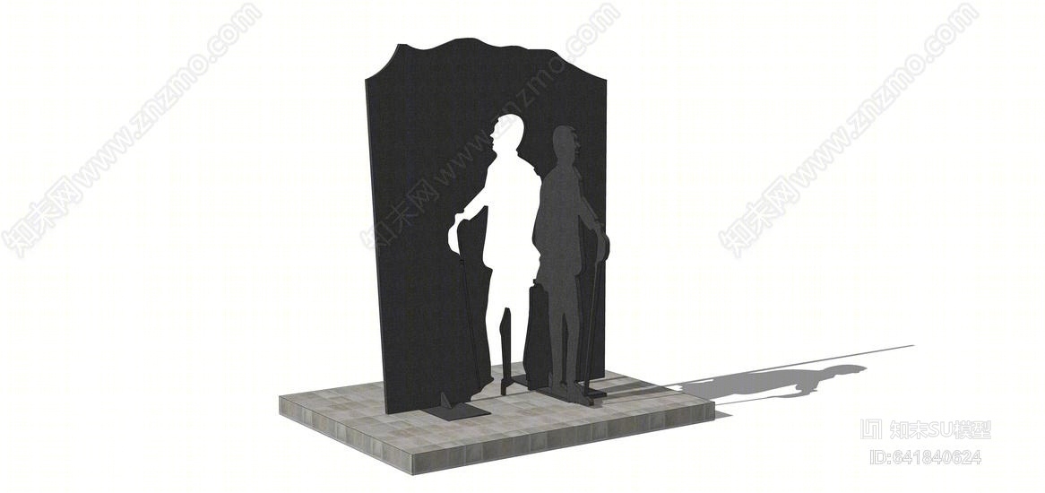 人物景观创意雕塑SU模型下载【ID:641840624】