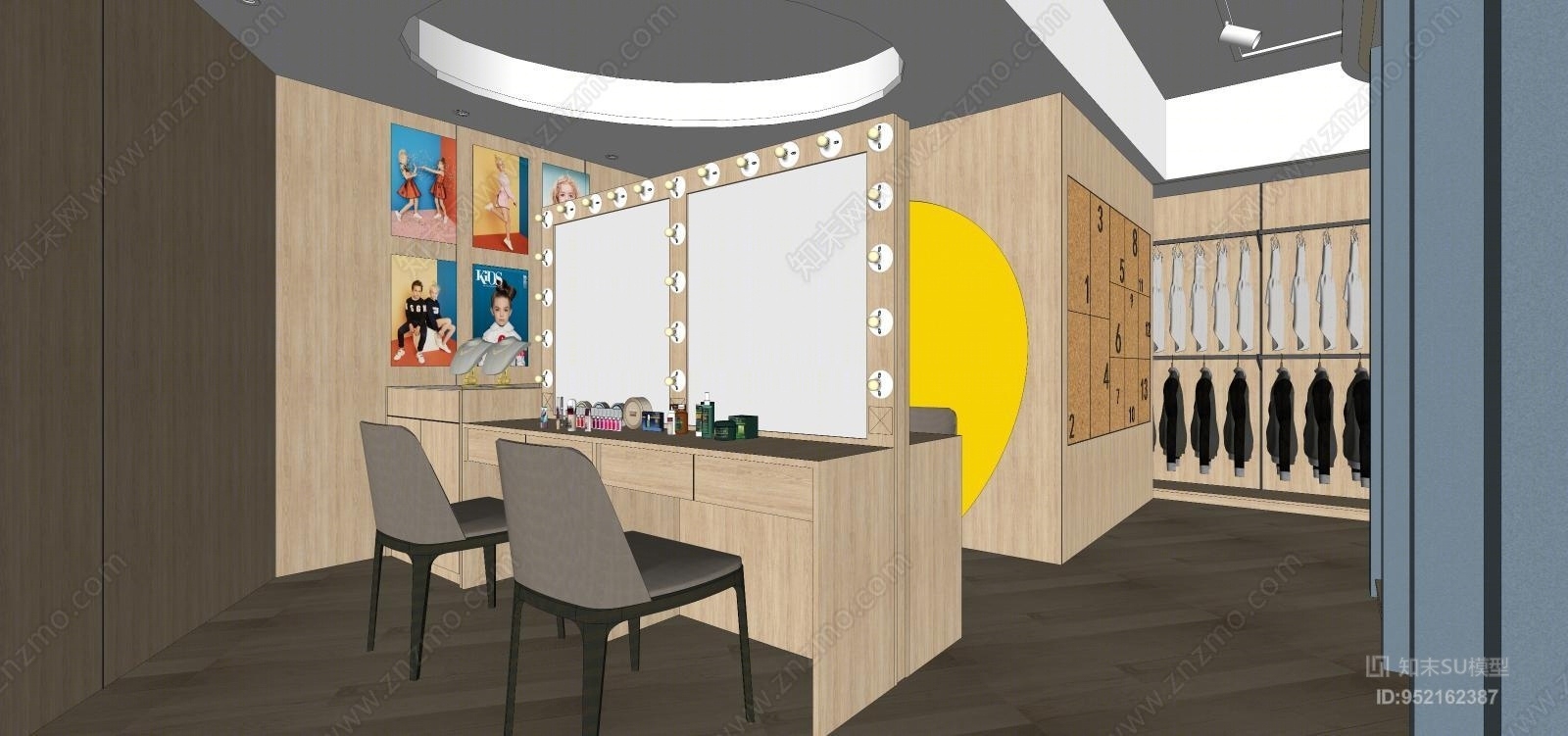 北欧风格影楼SU模型下载【ID:952162387】