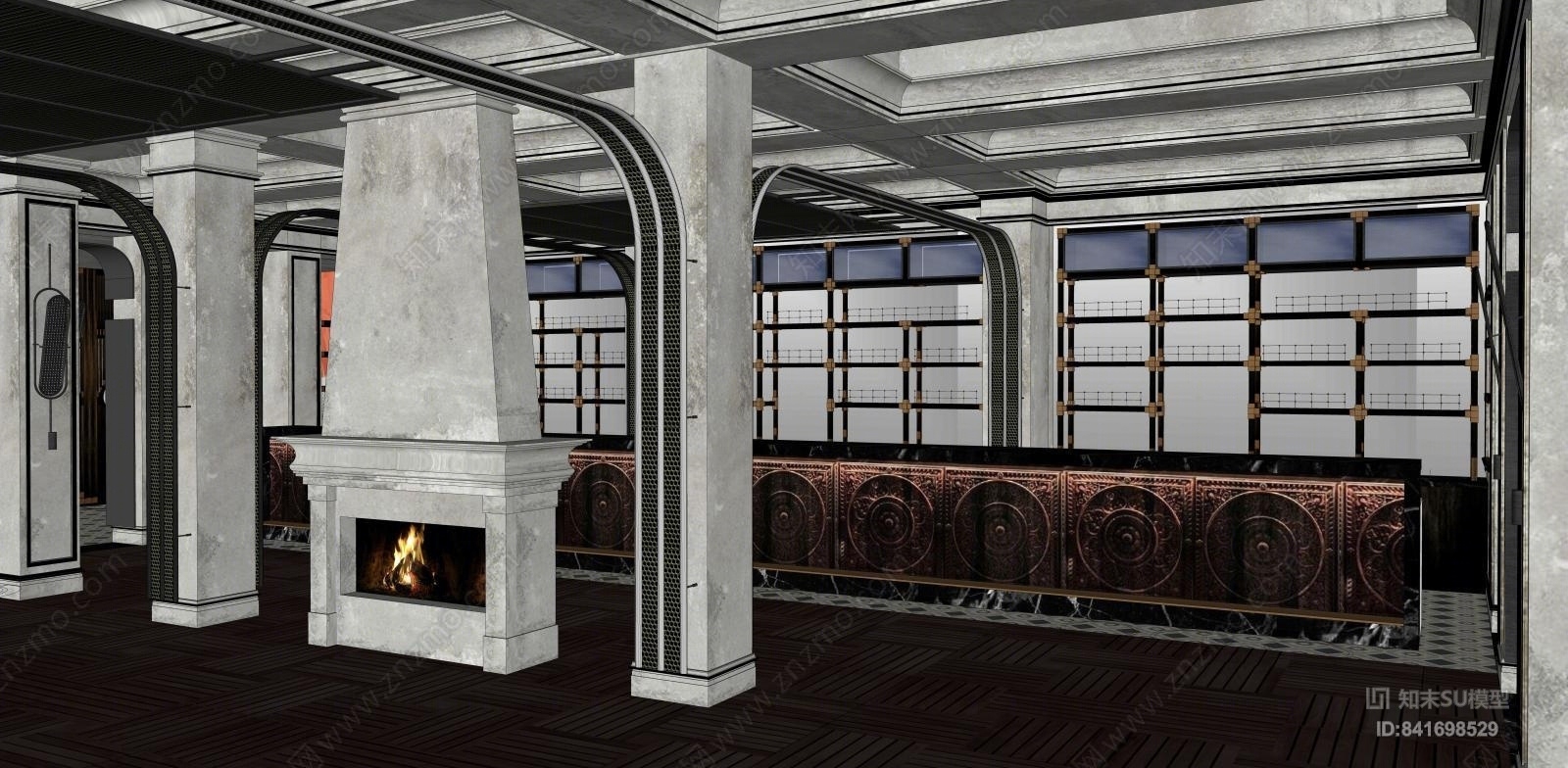 工业风酒吧SU模型下载【ID:841698529】