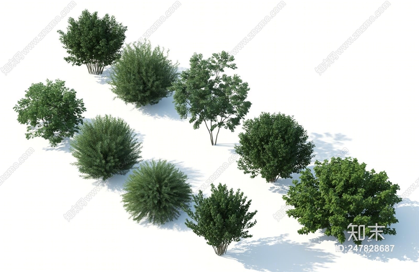 现代灌木3D模型下载【ID:247828687】_知末3d模型网