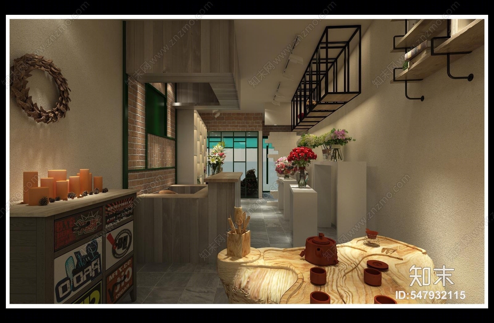 工业风花坊3D模型下载【ID:547932115】
