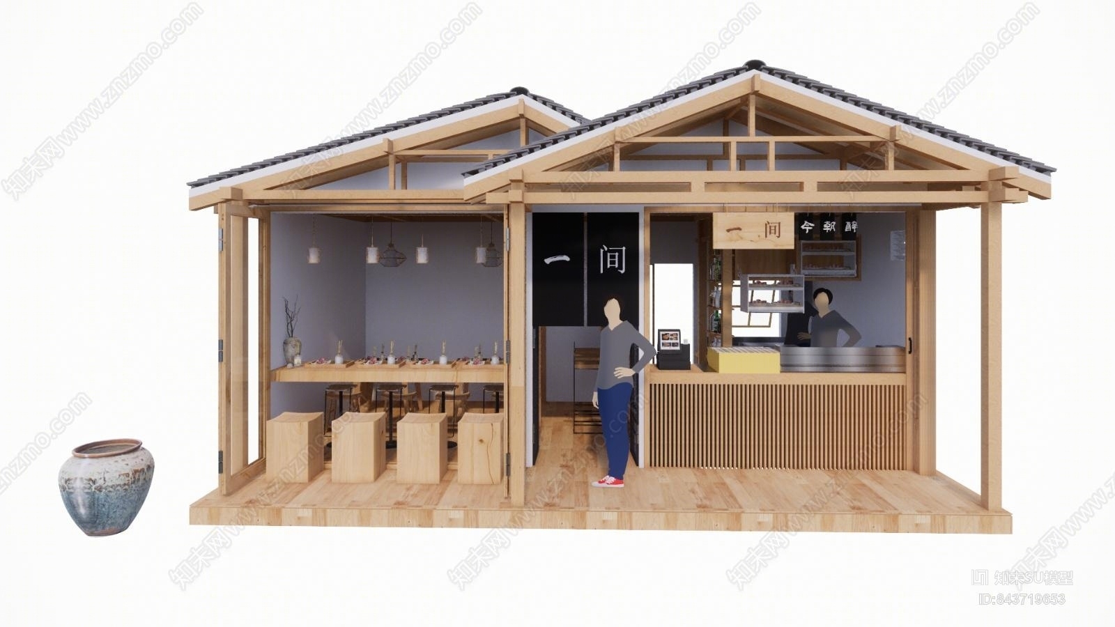日式居酒屋SU模型下载【ID:843719653】