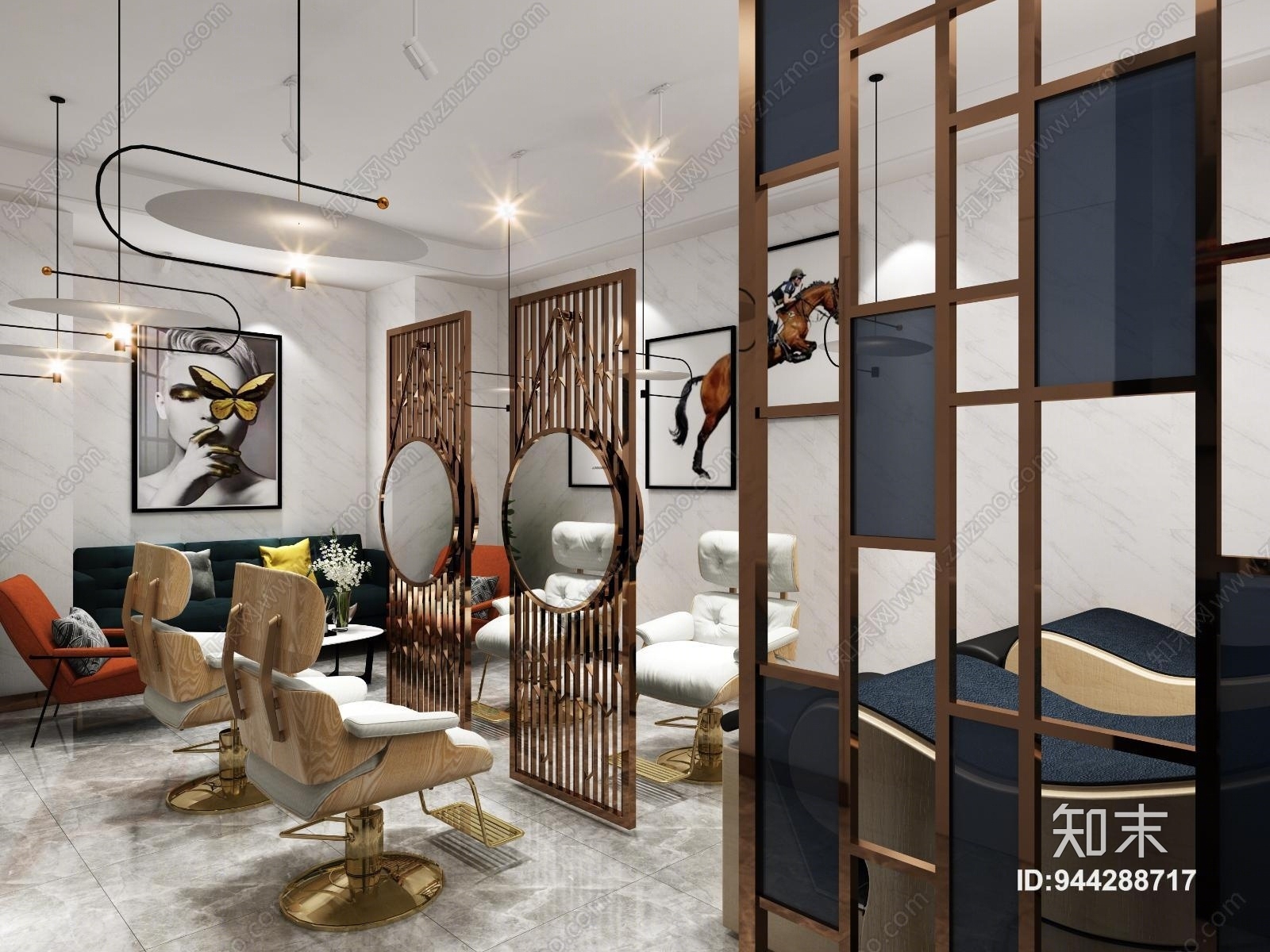 后现代风格理发店3D模型下载【ID:944288717】