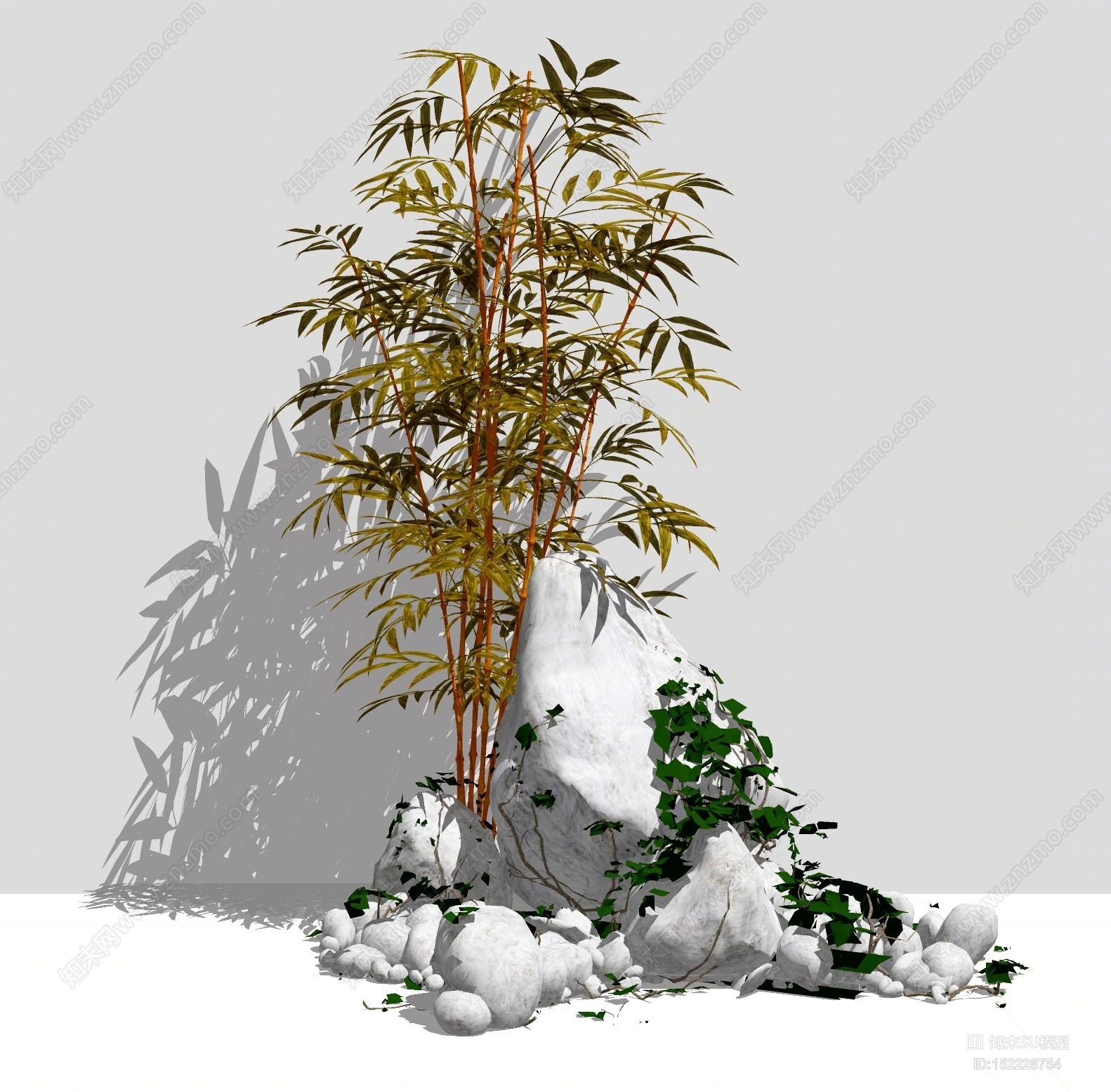 现代风格竹子SU模型下载【ID:152228754】