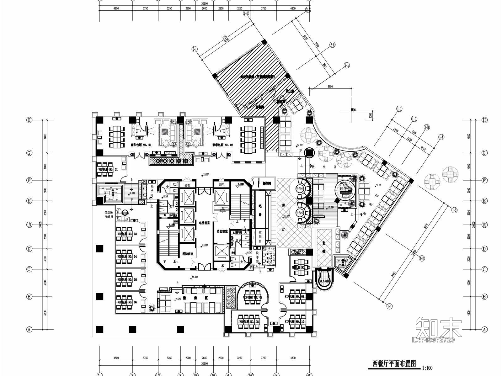 某咖啡厅施工图施工图下载【ID:748972720】