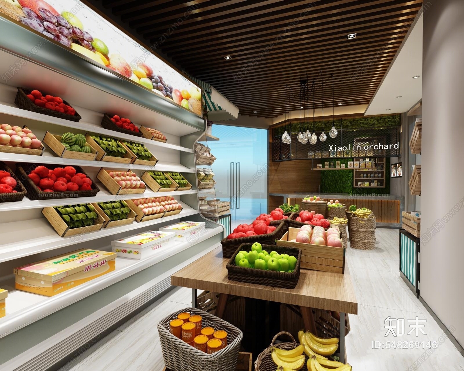 现代蔬菜水果店3D模型下载【ID:548269146】