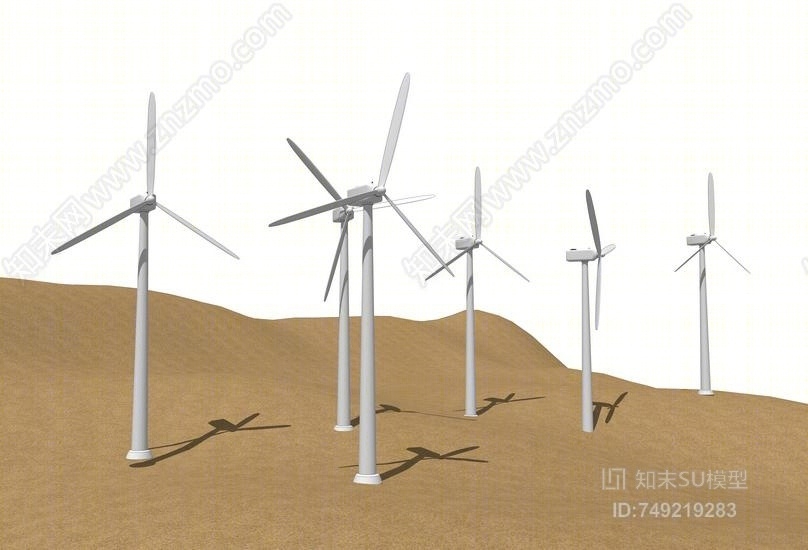 现代风格风力发电机SU模型下载【ID:749219283】