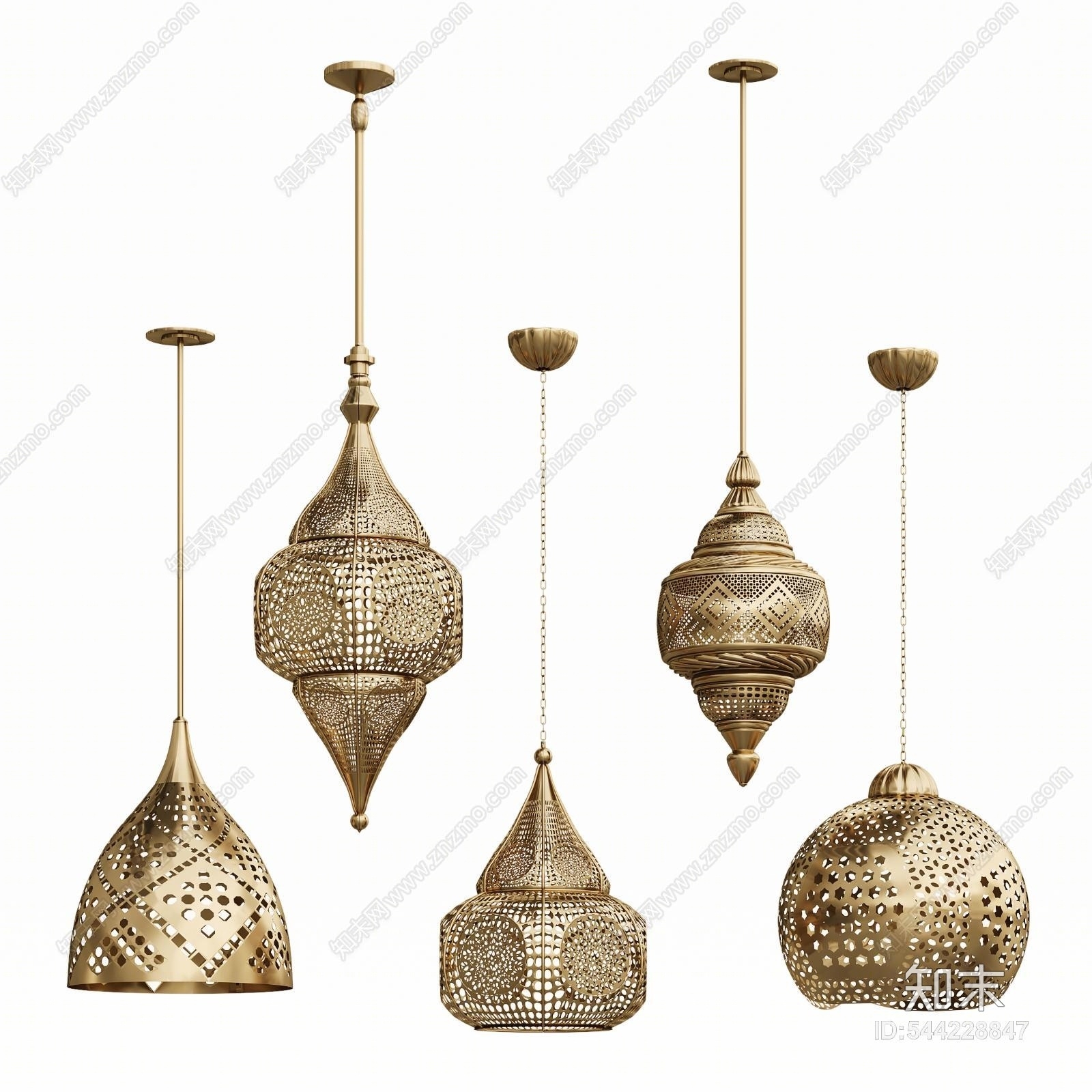 北欧摩洛哥金属镂空吊灯3D模型下载【ID:544228847】