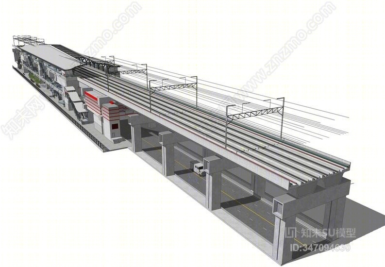 现代高铁车站SU模型下载【ID:347094630】