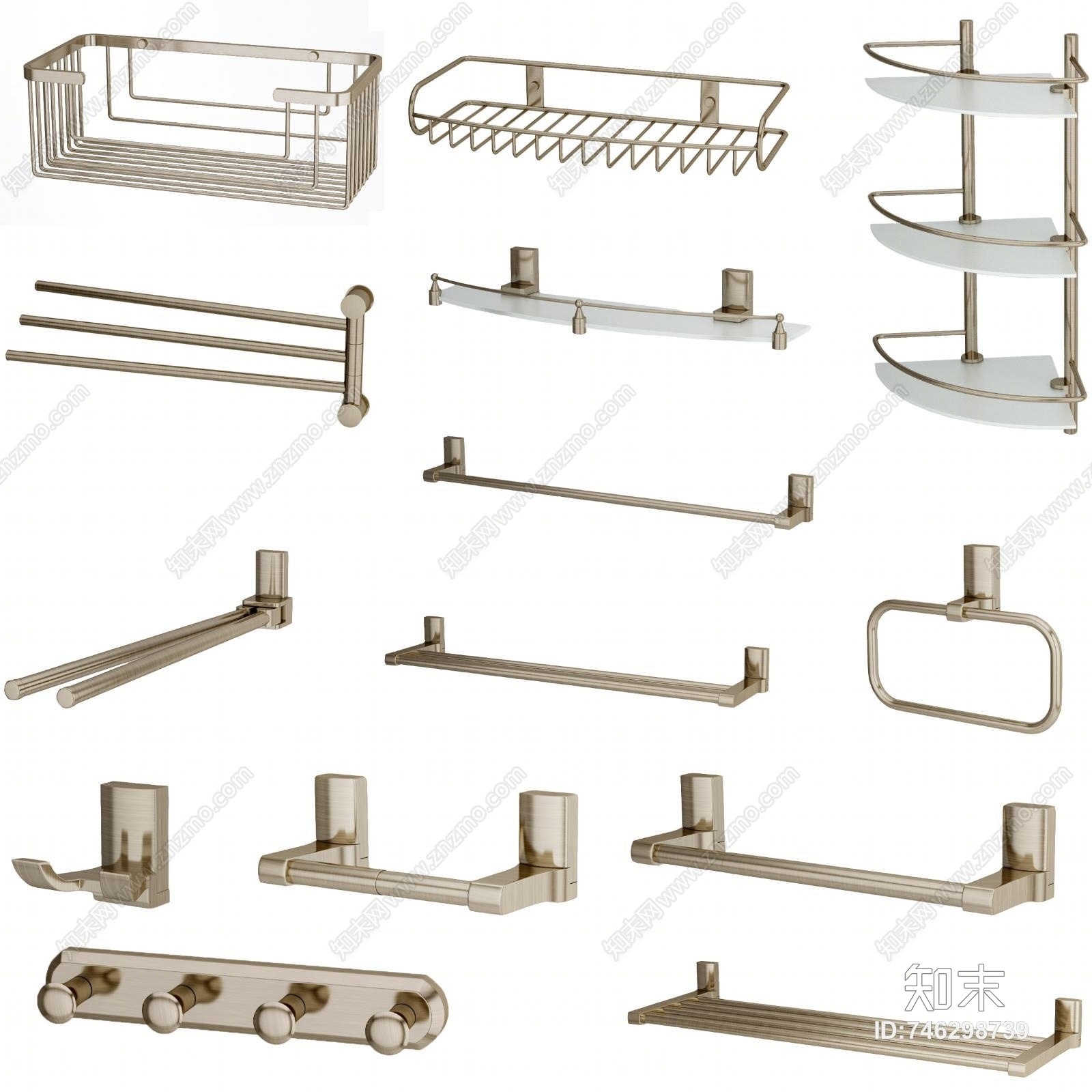 浴室五金件3D模型下载【ID:746298739】