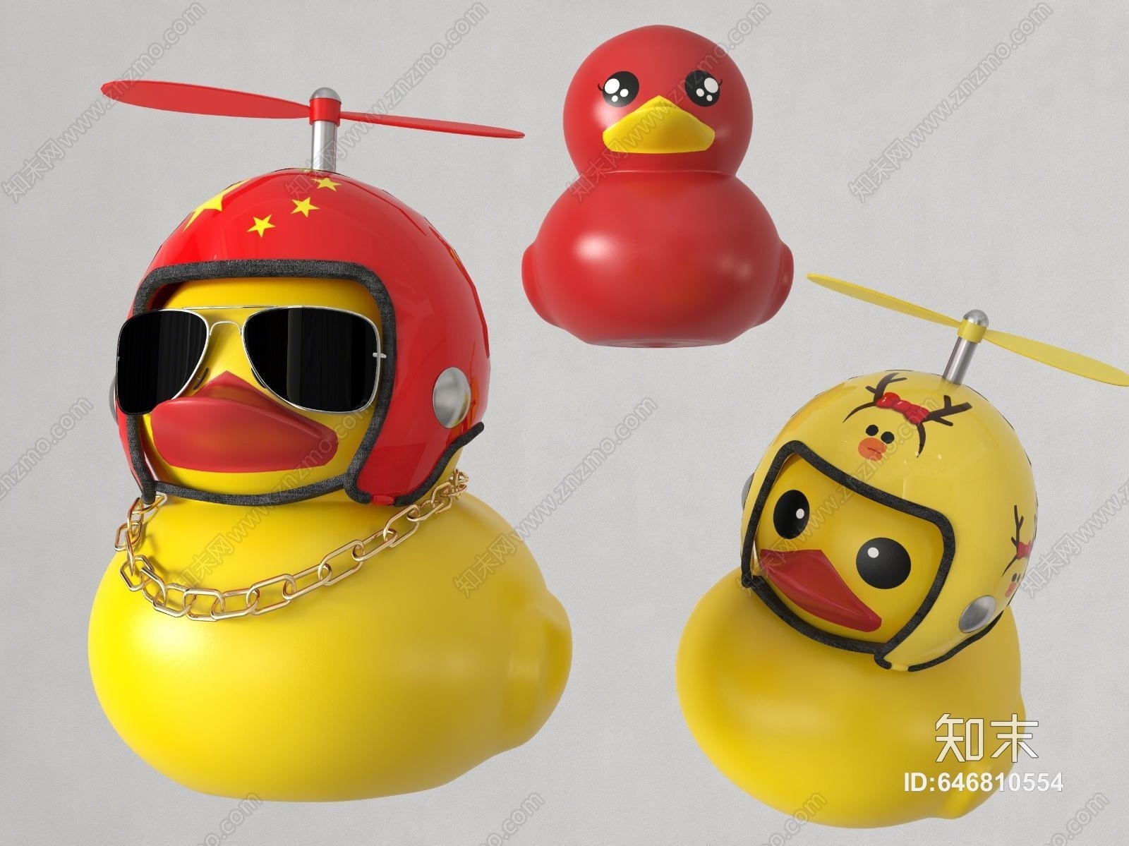 现代小黄鸭汽车挂件3D模型下载【ID:646810554】