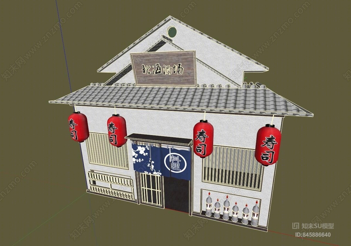 日式餐厅居酒屋SU模型下载【ID:845886640】