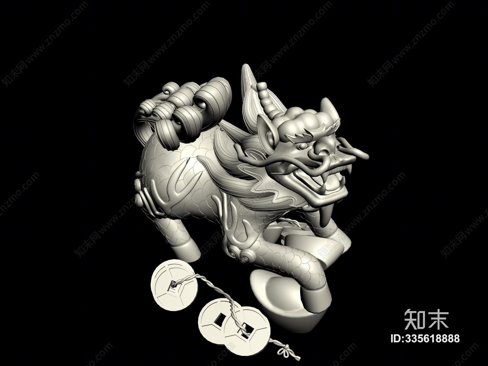 中式麒麟3D模型下载【ID:335618888】
