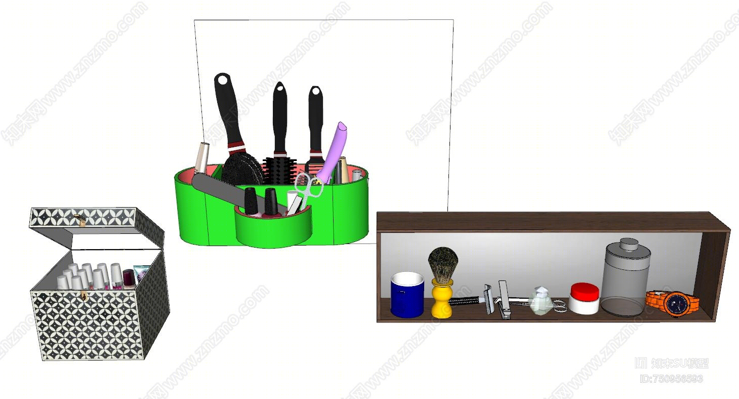 其他风格化妆品组合SU模型下载【ID:750956593】