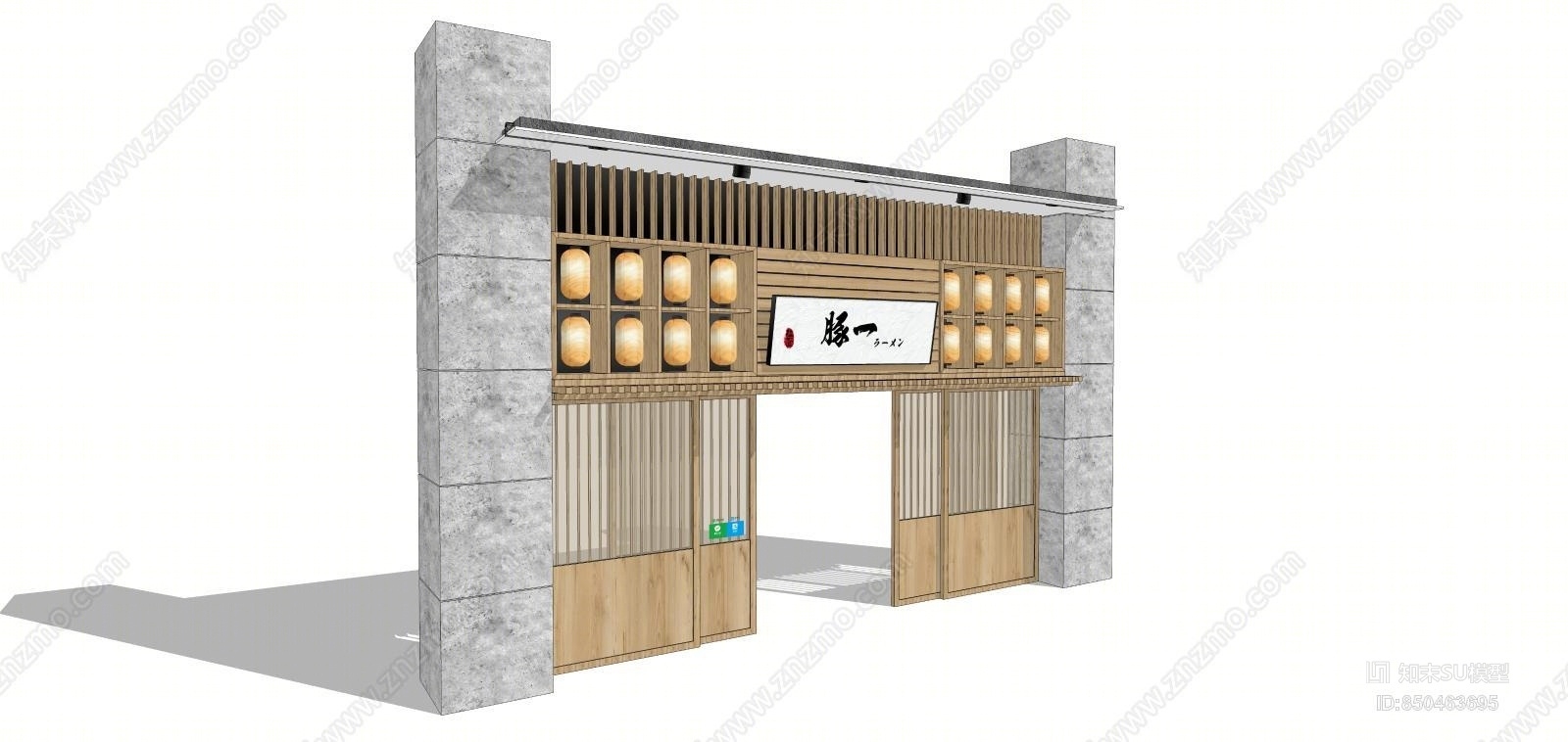 日式风格日式餐厅SU模型下载【ID:850463695】