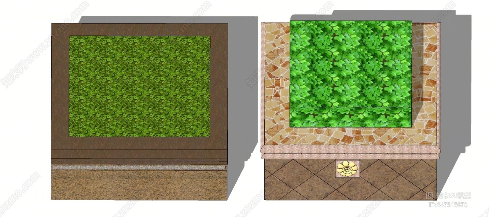 现代方形树池SU模型下载【ID:647515670】