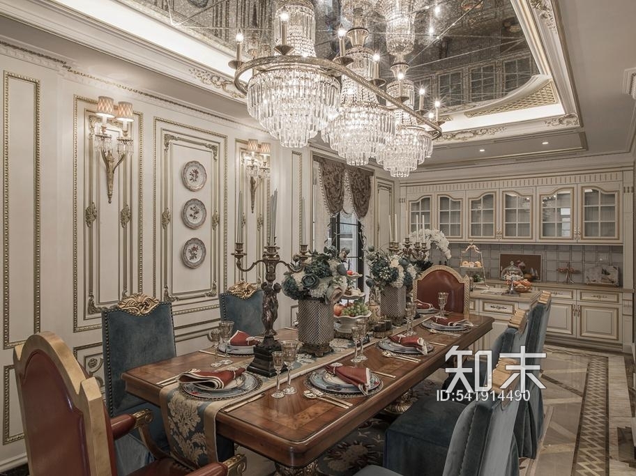 法式风格别墅丨设计CAD施工图+实景施工图下载【ID:541914490】