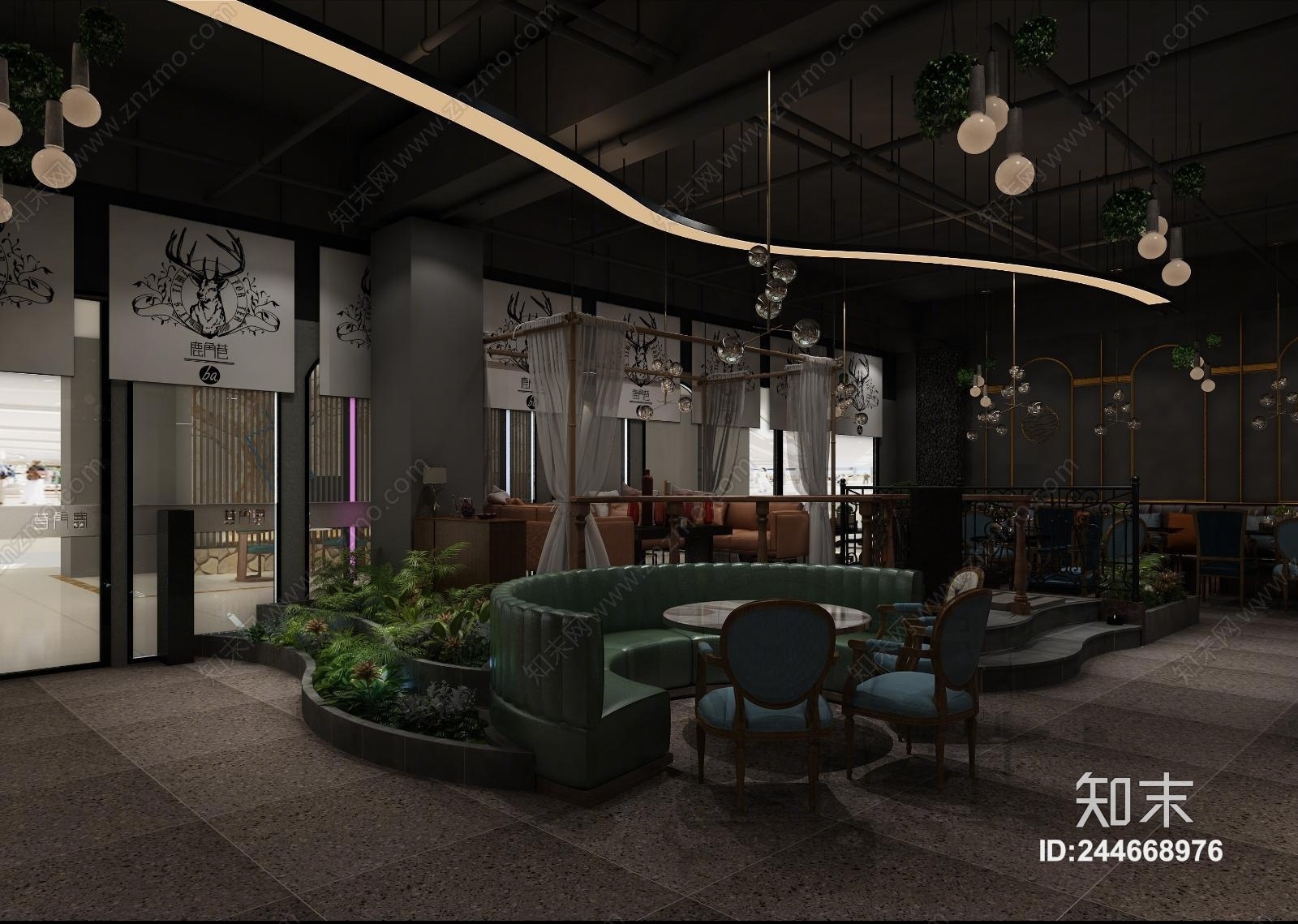 现代咖啡厅3D模型下载【ID:244668976】