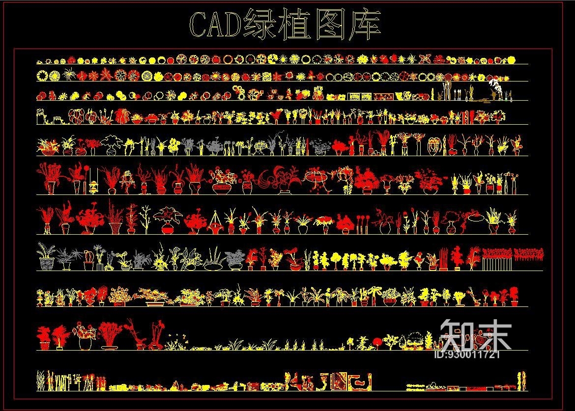 CAD绿植图库cad施工图下载【ID:930011721】