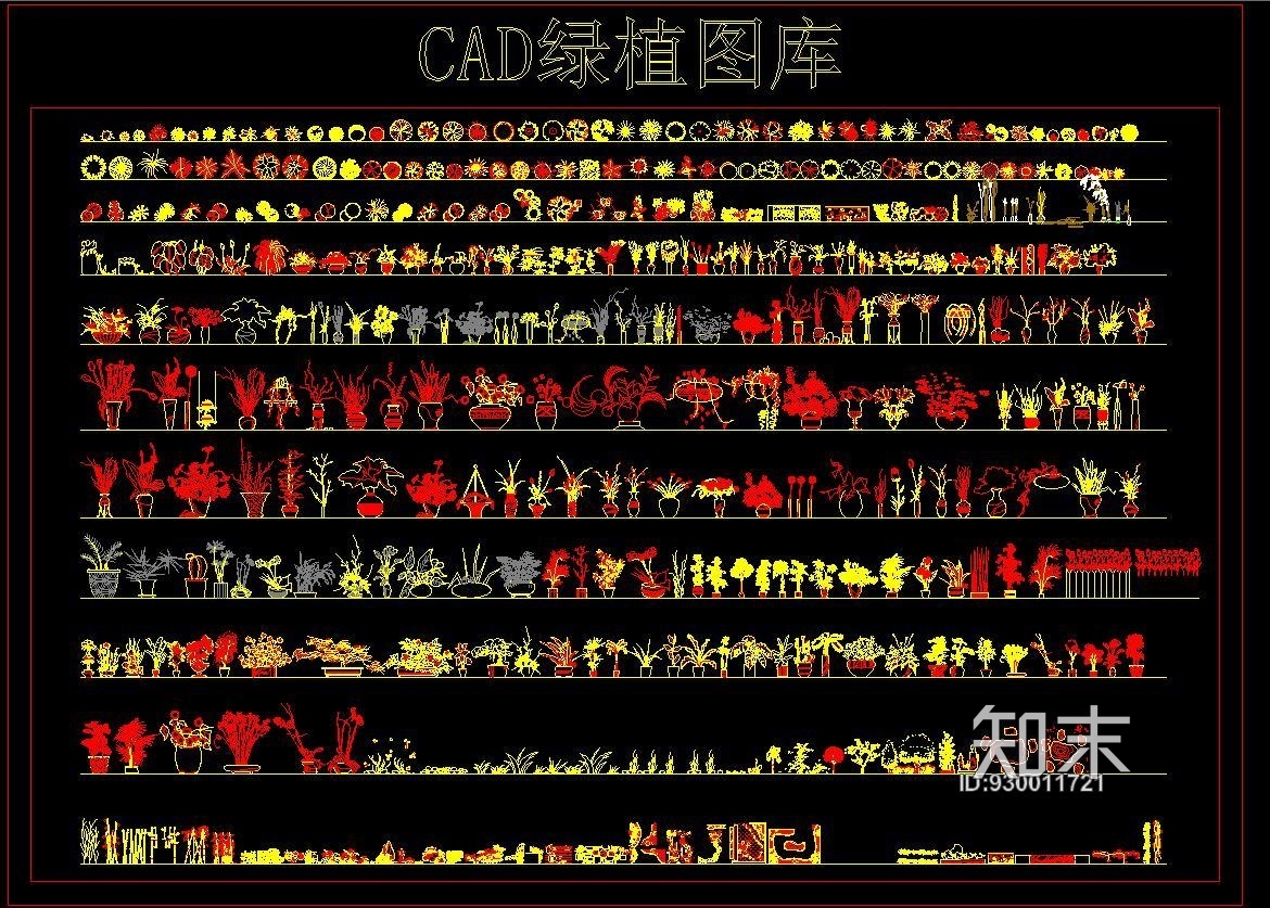 CAD绿植图库施工图下载【ID:930011721】