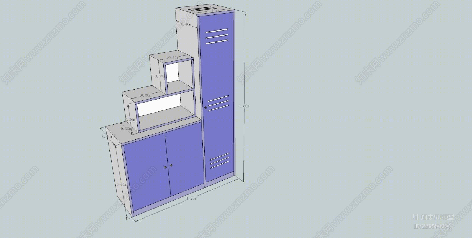 小学教室储物柜SU模型下载【ID:228590301】