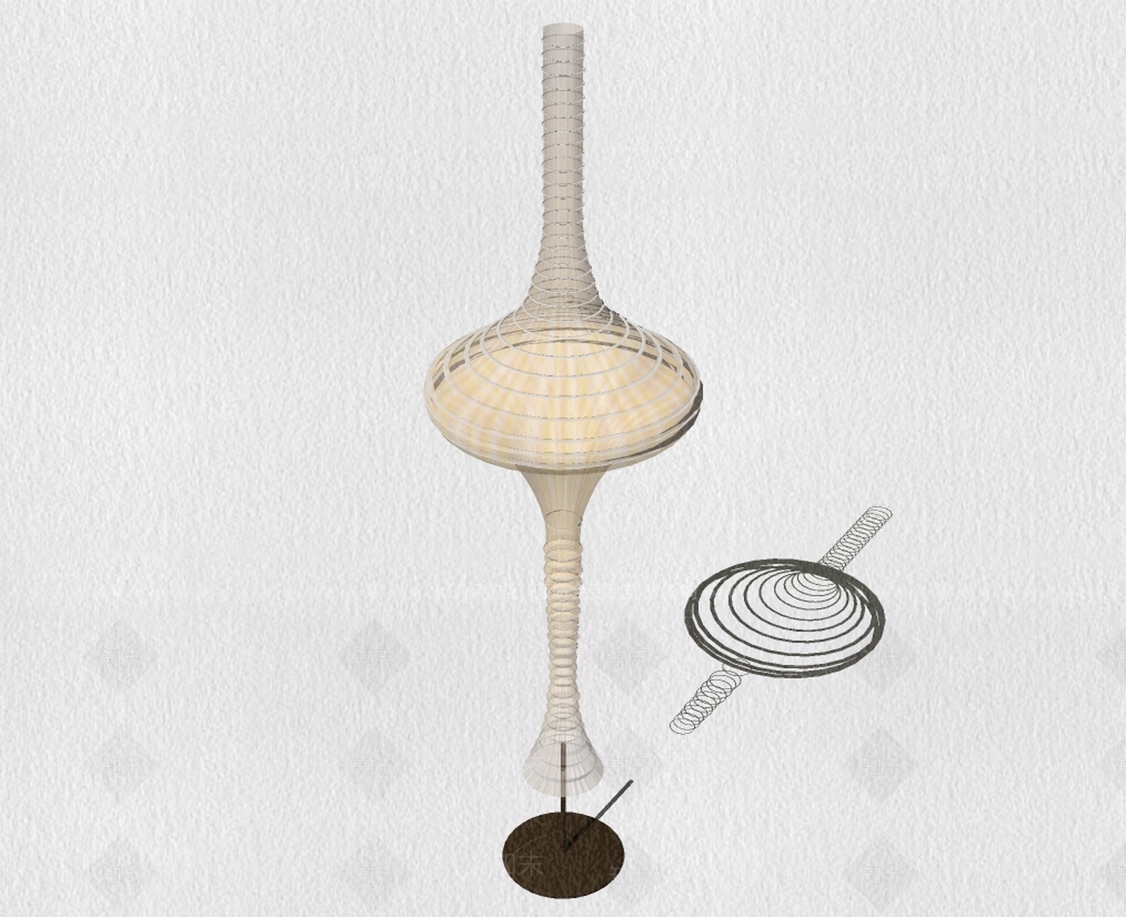 现代创意台灯长柄勺SU模型下载【ID:232927875】