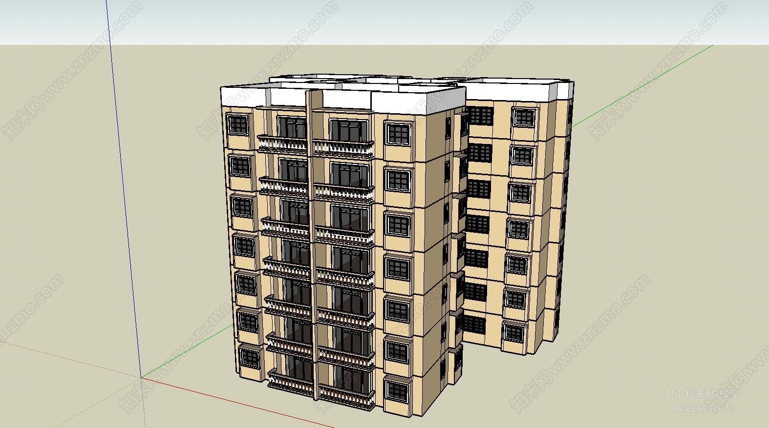 现代住宅SU模型下载【ID:226752631】