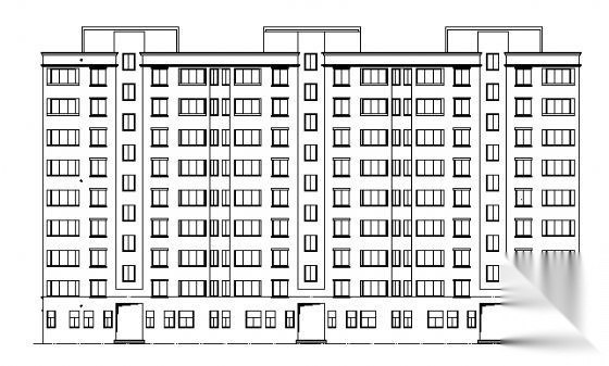 嘉乐云峰阁七层住宅楼建筑施工图cad施工图下载【ID:149550141】