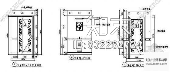 图块/节点卫生间入口立面图cad施工图下载【ID:832282724】